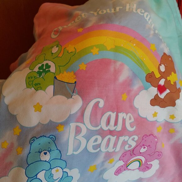 NWOT CARE BEARS TIE DIE Sweatshirt Cheer Your Heart Out rainbow 2021 - Picture 12 of 12